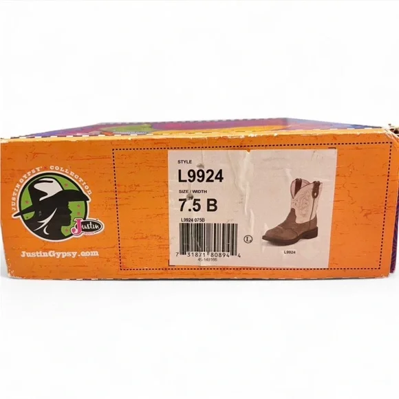 Justin Gypsy Brown and Cream Western Boots. IOB - Picture 6 of 8